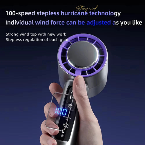 Portable Handheld Turbo Fan 100 Wind Speeds Adjustable Mini Personal